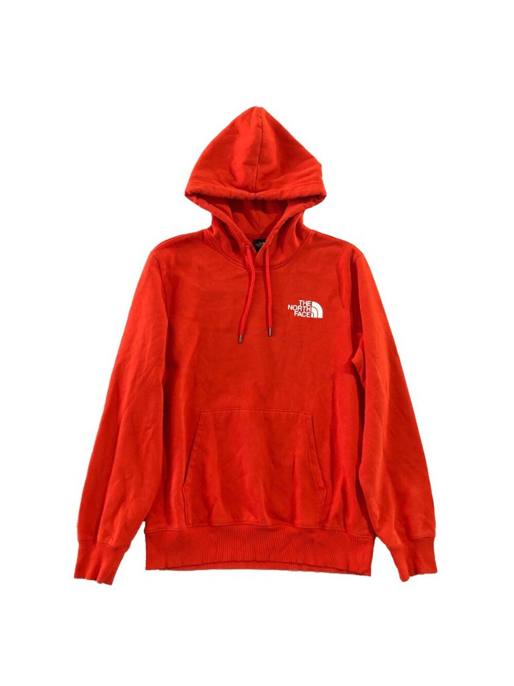 The North Face Hoodie Mens Size M Red Pullover Logo Graphic Kangaroo Pocket